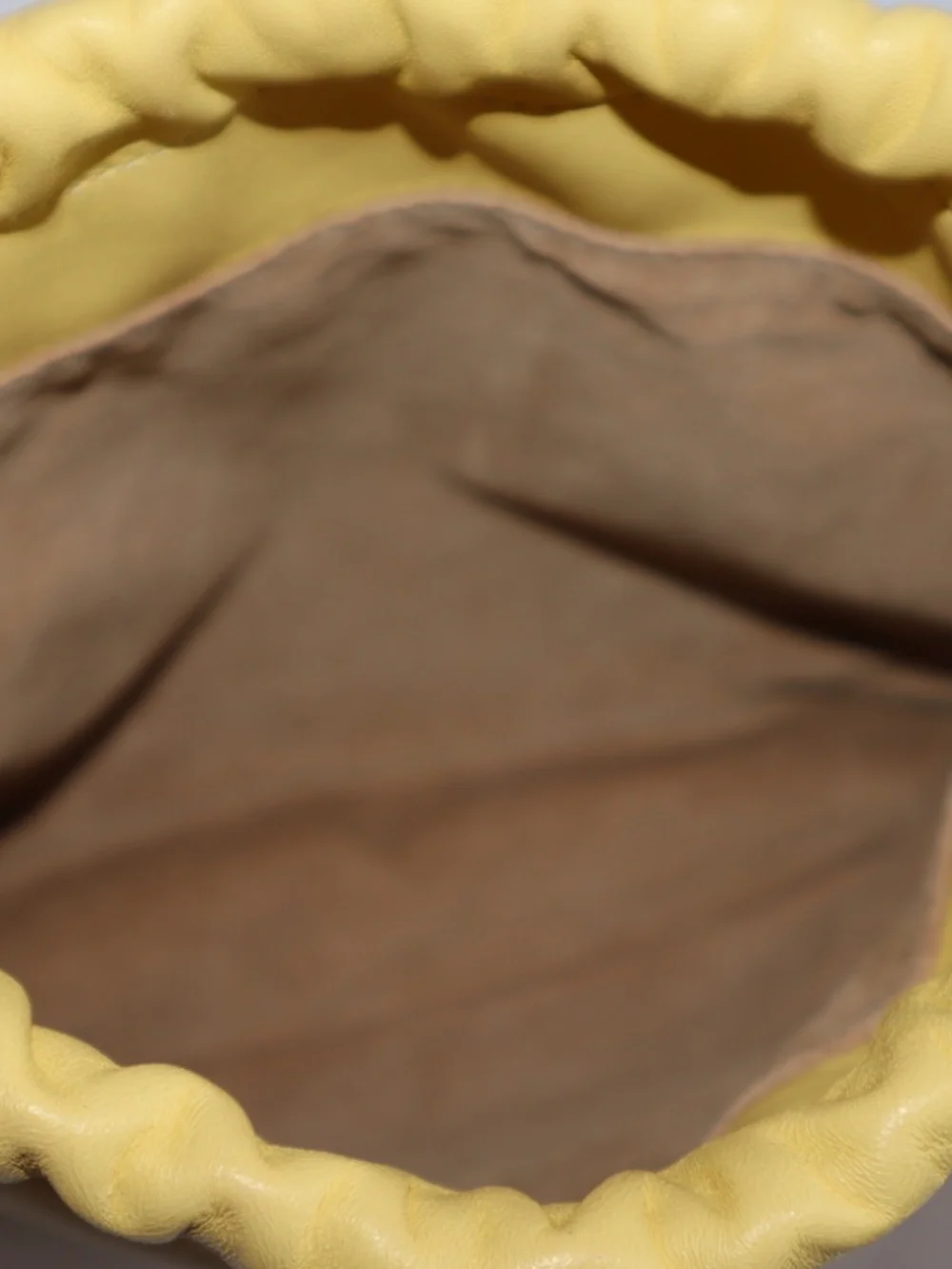 Drawstring Yellow Leather Pouch